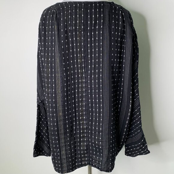 Ace & Jig Women's Black Metallic Long Sleeve Oversized Tunic Shirt Size Small - Picture 8 of 12